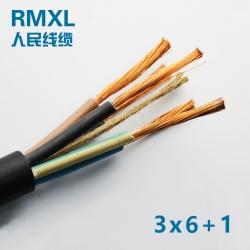 民纜牌 YZ 3*6+1*4銅芯橡膠電纜國標(biāo)工業(yè)電纜